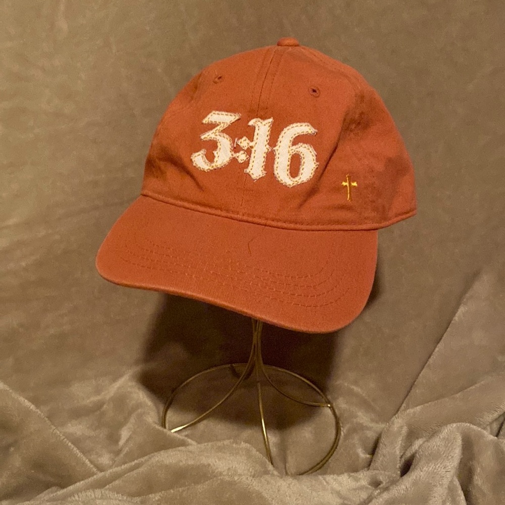 🌻5 for $20🏷️ Faith Gear • Orange 3:16 Hat (Adjustable - One Size Fits Most)